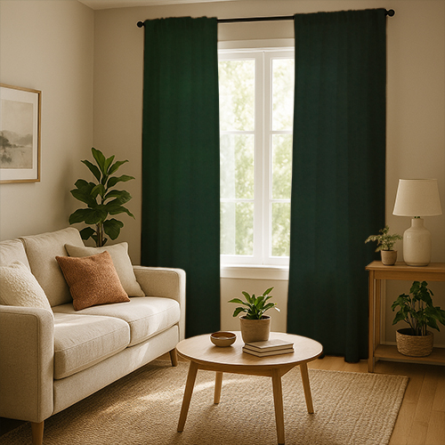 glamour-emerald-curtains-comfy-room